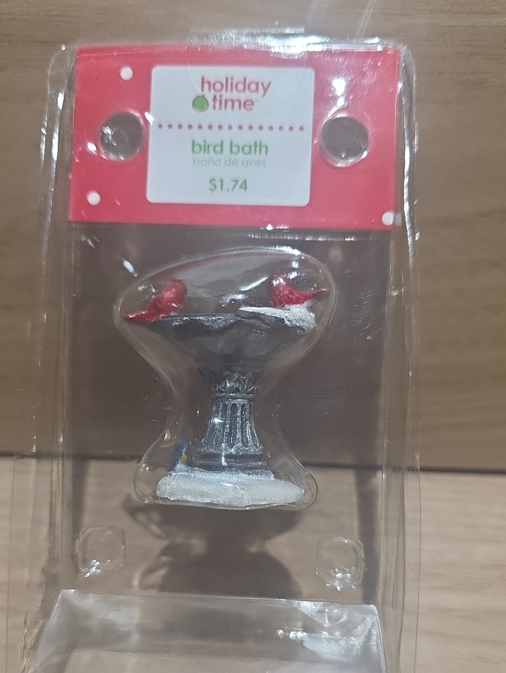 Vintage Holiday Village 2" X 2" Bird Bath